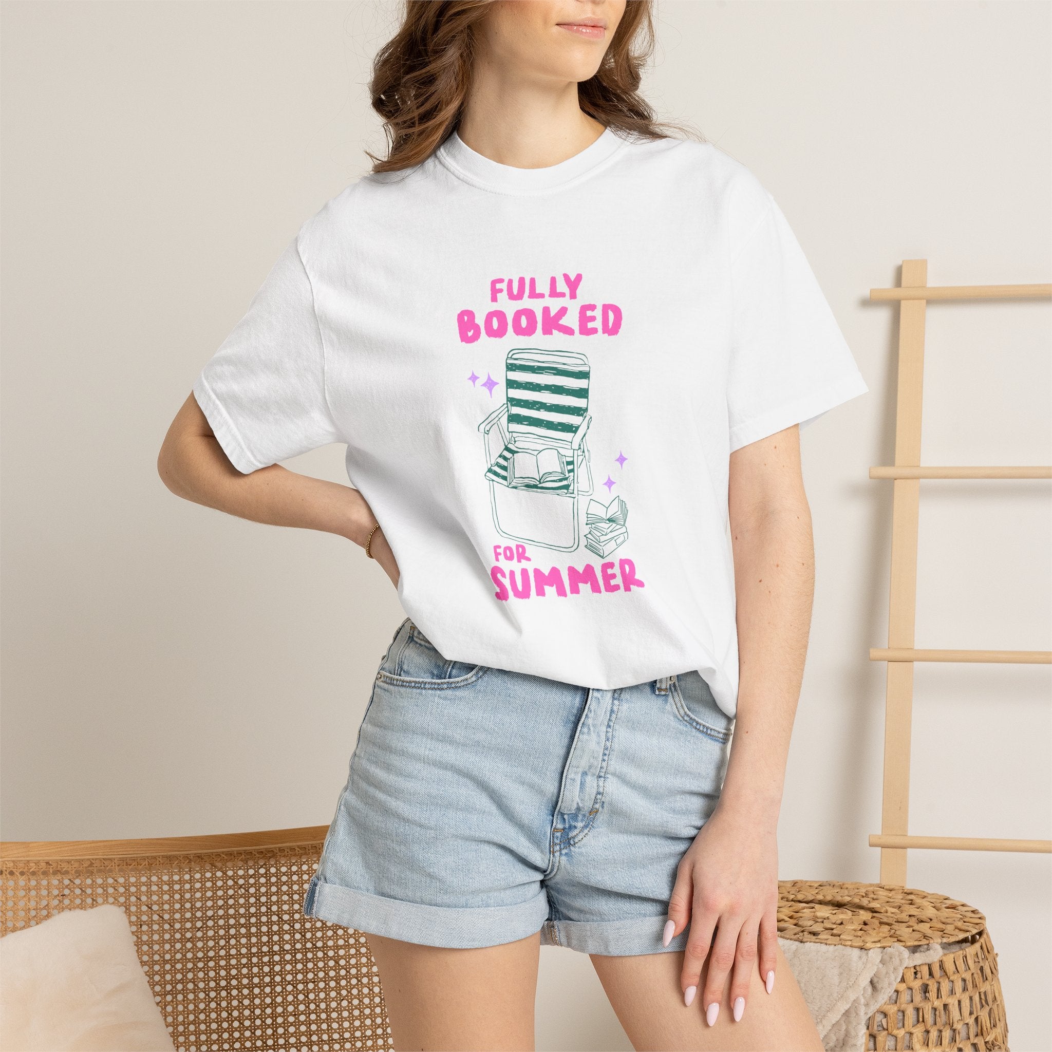 Fully Booked for Summer, Book Lover, Summer Comfort Colors Tee