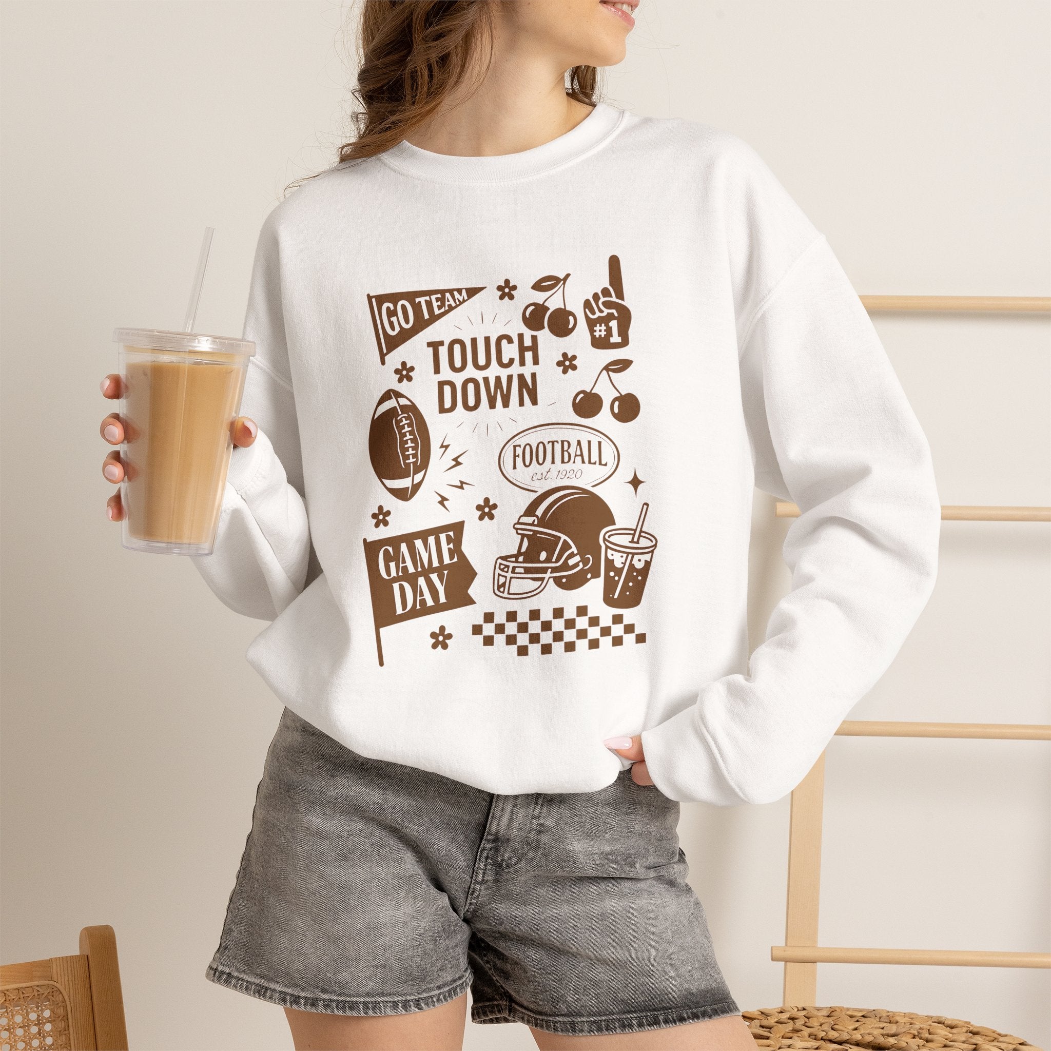 Football Preppy Game Day Gildan Unisex Heavy Blend™ Crewneck Sweatshirt