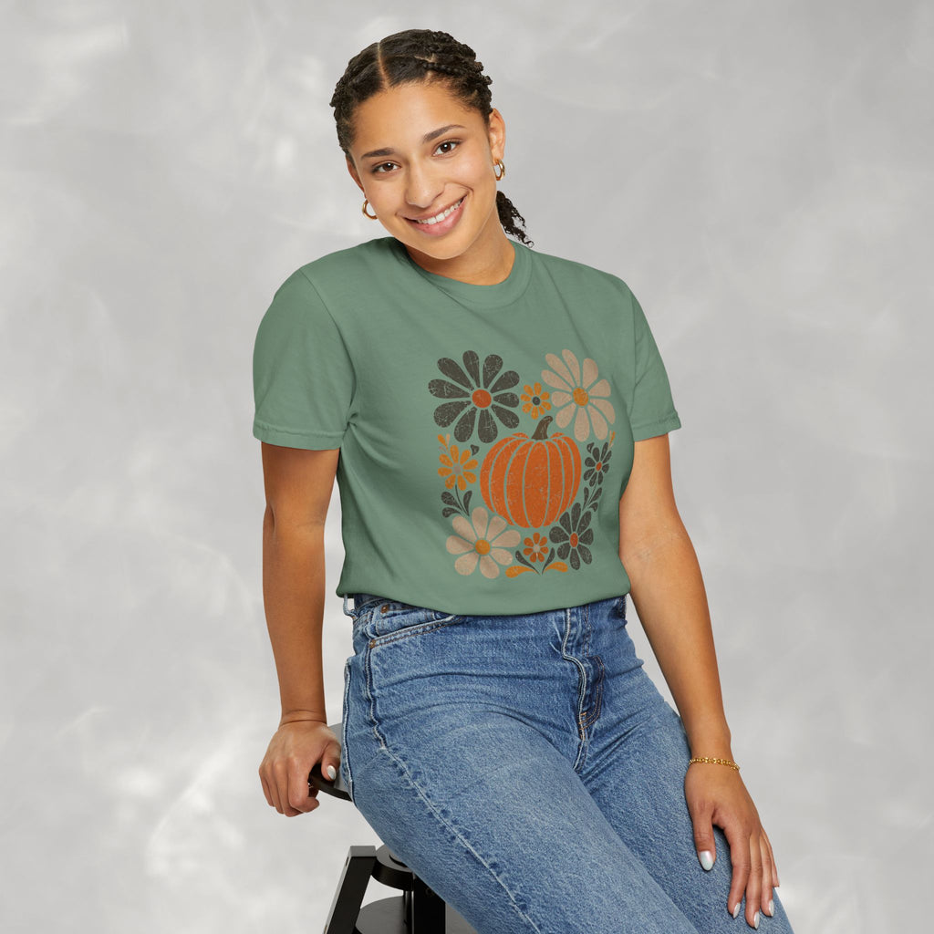 Retro Fall, Autumn Pumpkin Comfort Colors Tee