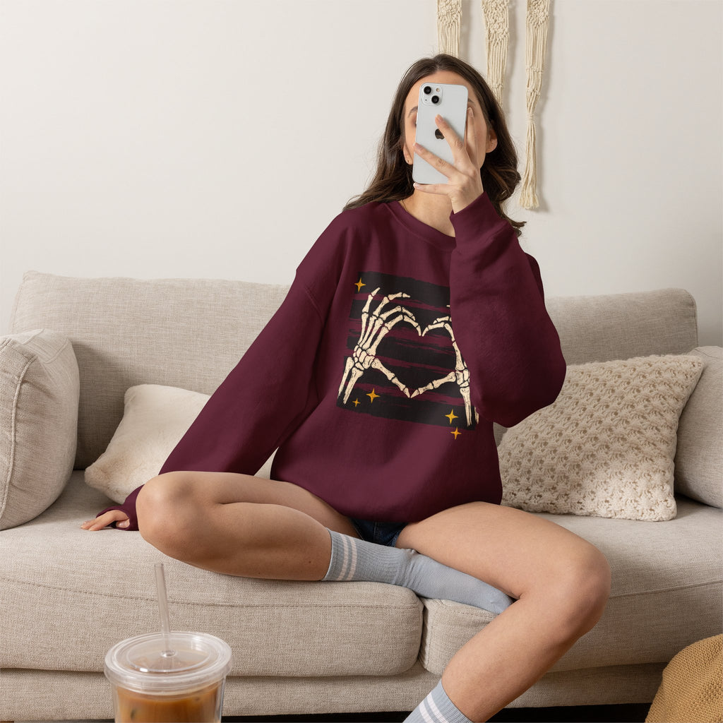 Spooky Skeleton Hands, Cute Halloween Unisex Heavy Blend™ Crewneck Sweatshirt