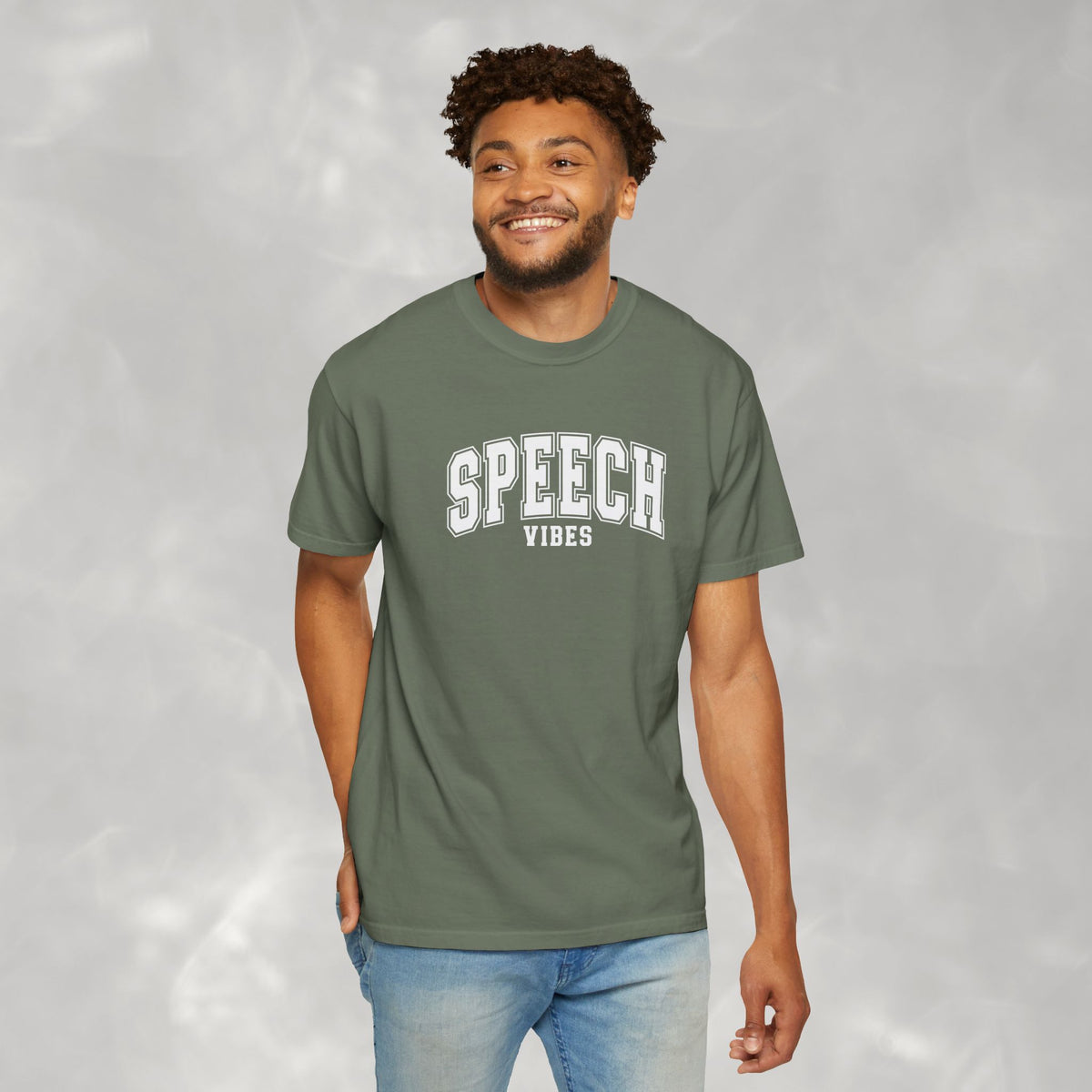 Speech Vibes, Unisex Comfort Colors Tee for SLP, SLPA, Speech Therapy