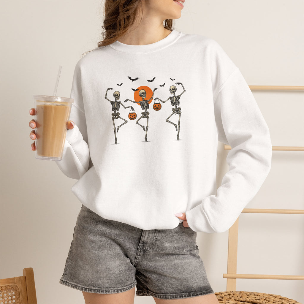 Dancing Skeletons, Cute Halloween Gildan Unisex Heavy Blend™ Crewneck Sweatshirt