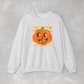 Happy Jack-O-Lantern, Striped Halloween Unisex Heavy Blend™ Crewneck Sweatshirt