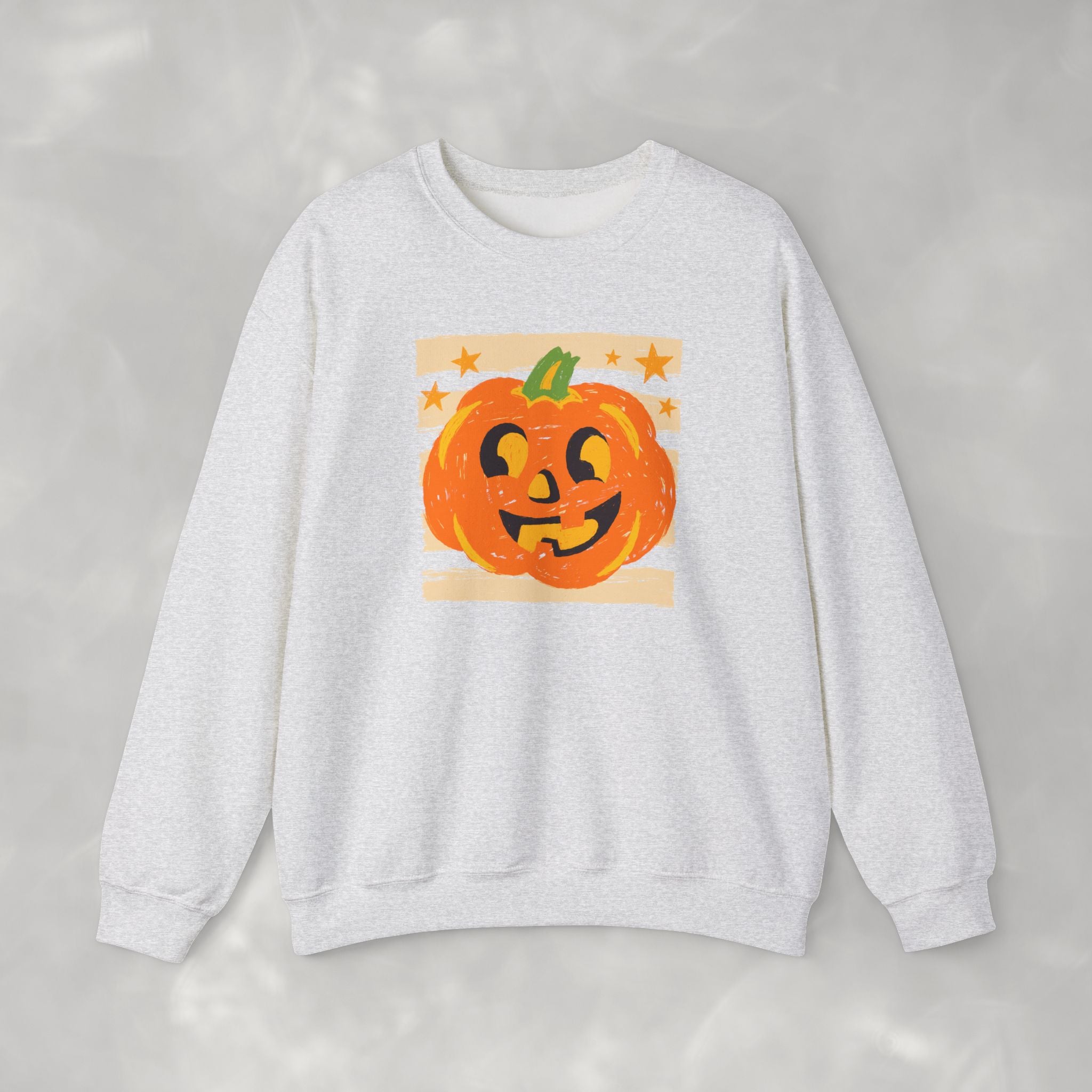 Happy Jack-O-Lantern, Striped Halloween Unisex Heavy Blend™ Crewneck Sweatshirt