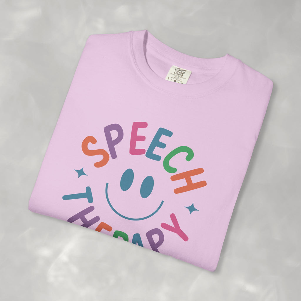 Speech Therapy, Cute Playful Smile, SLP, SLPA Comfort Colors Tee