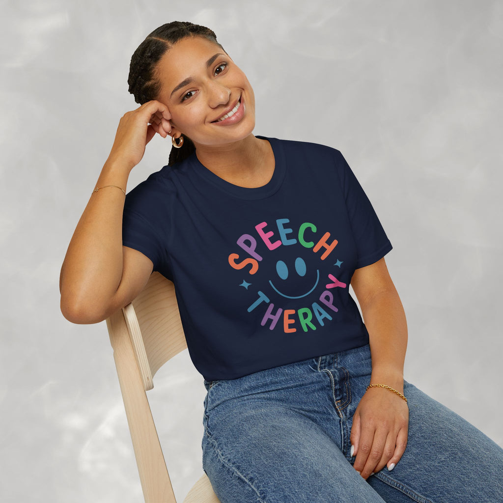 Speech Therapy, Cute Playful Smile, SLP, SLPA Gildan Unisex Softstyle T-Shirt