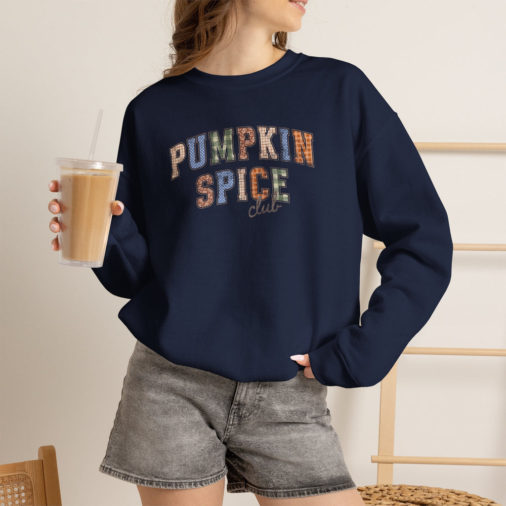 Pumpkin Spice Club Cute Trending Gildan Unisex Heavy Blend™ Crewneck Sweatshirt for Autumn, Fall, Thanksgiving