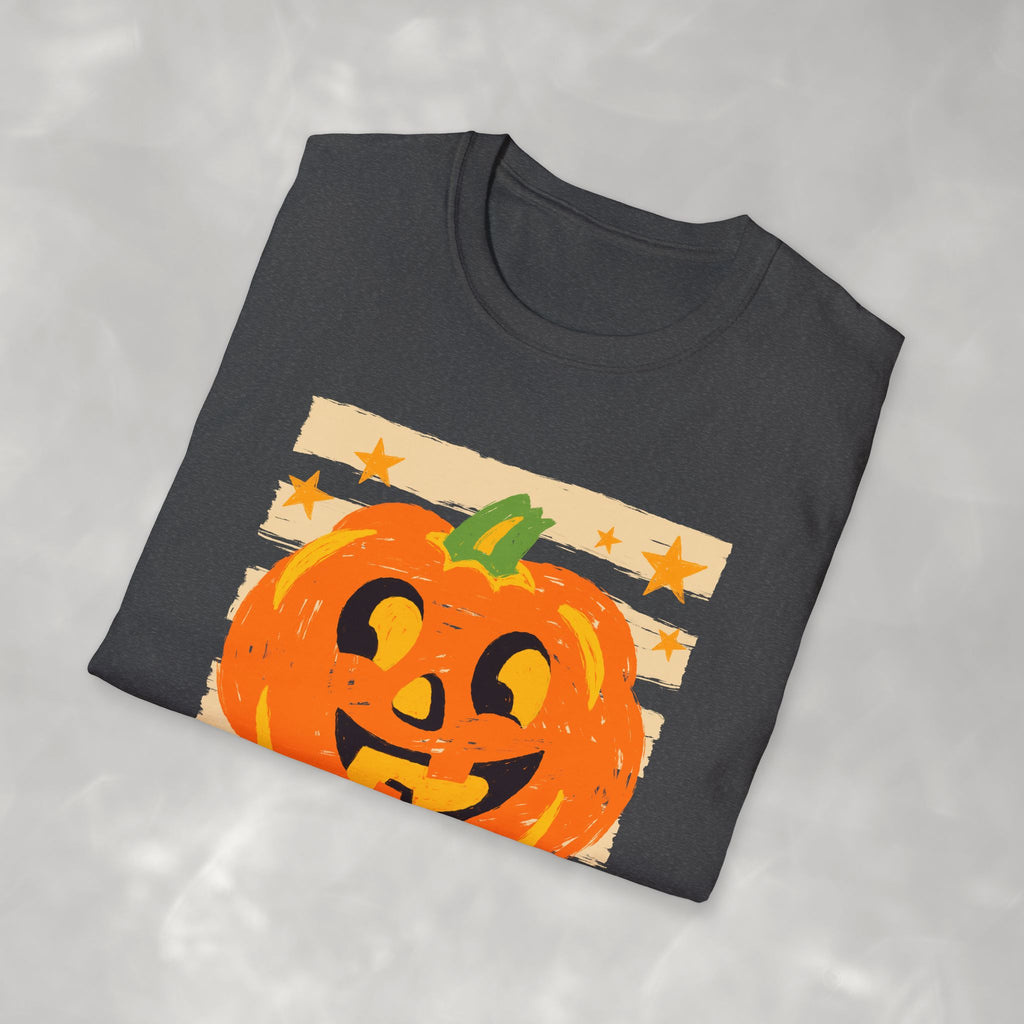 Happy Jack-O-Lantern, Striped Halloween Gildan Unisex Softstyle T-Shirt