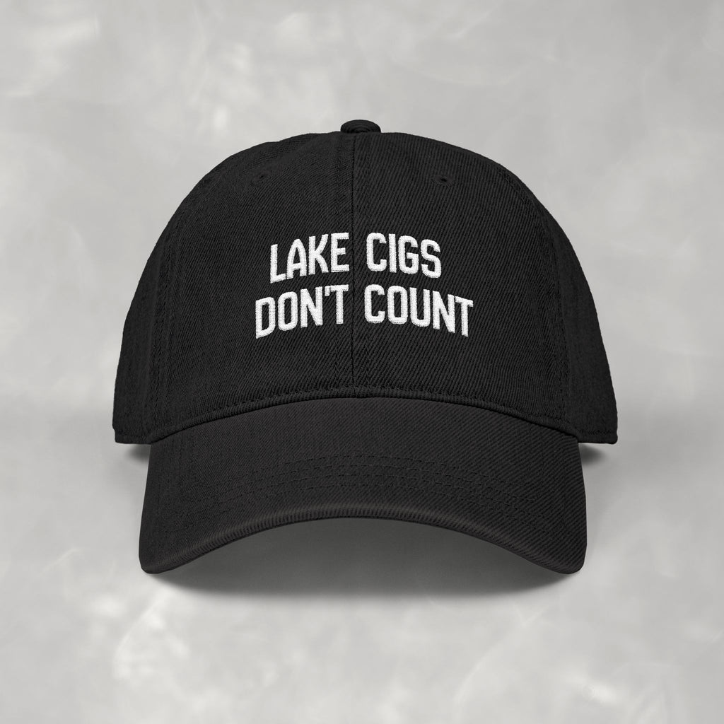 Lake Cigs Don't Count Embroidered Denim Hat, Funny Hat for Men and Women Summer, 4th of July, Independence Day, Cookouts, BBQ, Lake Life