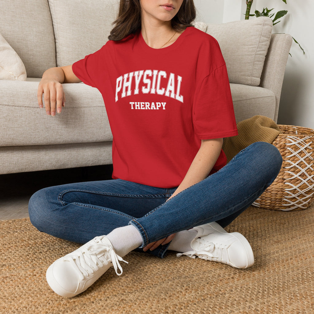 Physical Therapy, Therapist Varsity Style Gildan Unisex Softstyle T-Shirt