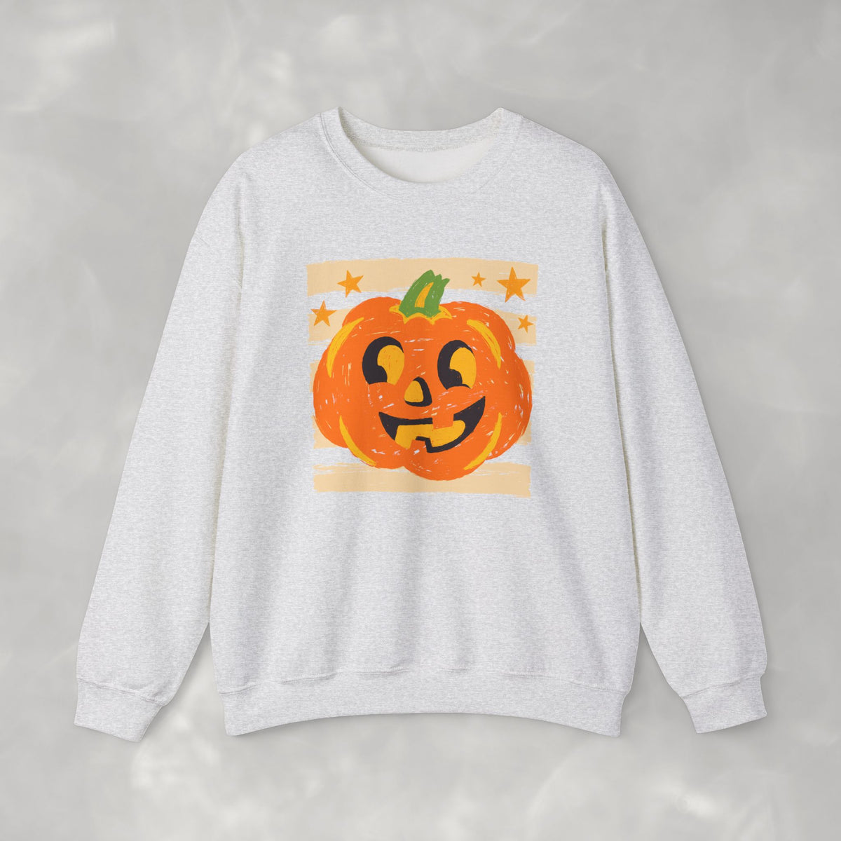 Happy Jack-O-Lantern, Striped Halloween Unisex Heavy Blend™ Crewneck Sweatshirt