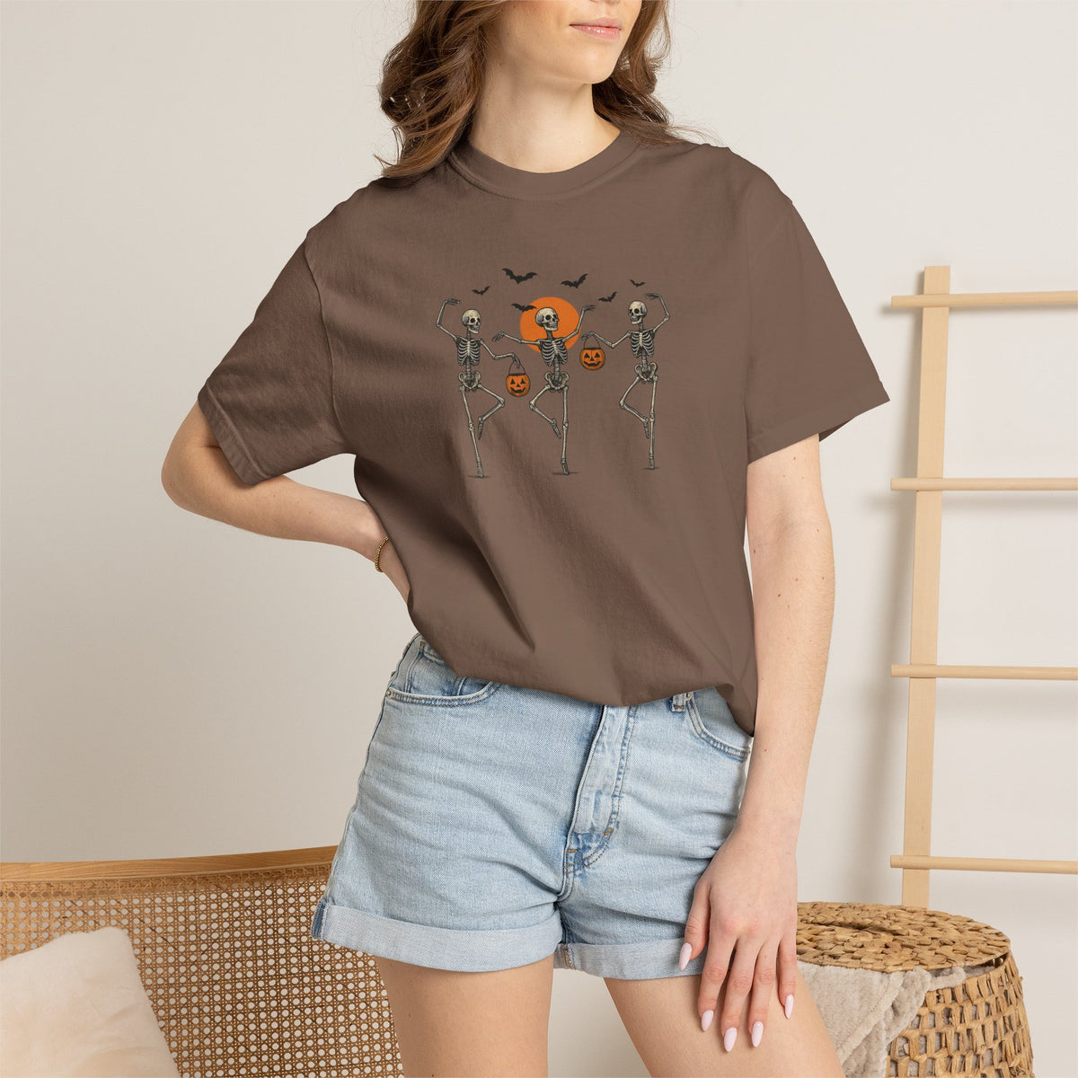 Dancing Skeletons, Cute Halloween Comfort Colors Tee
