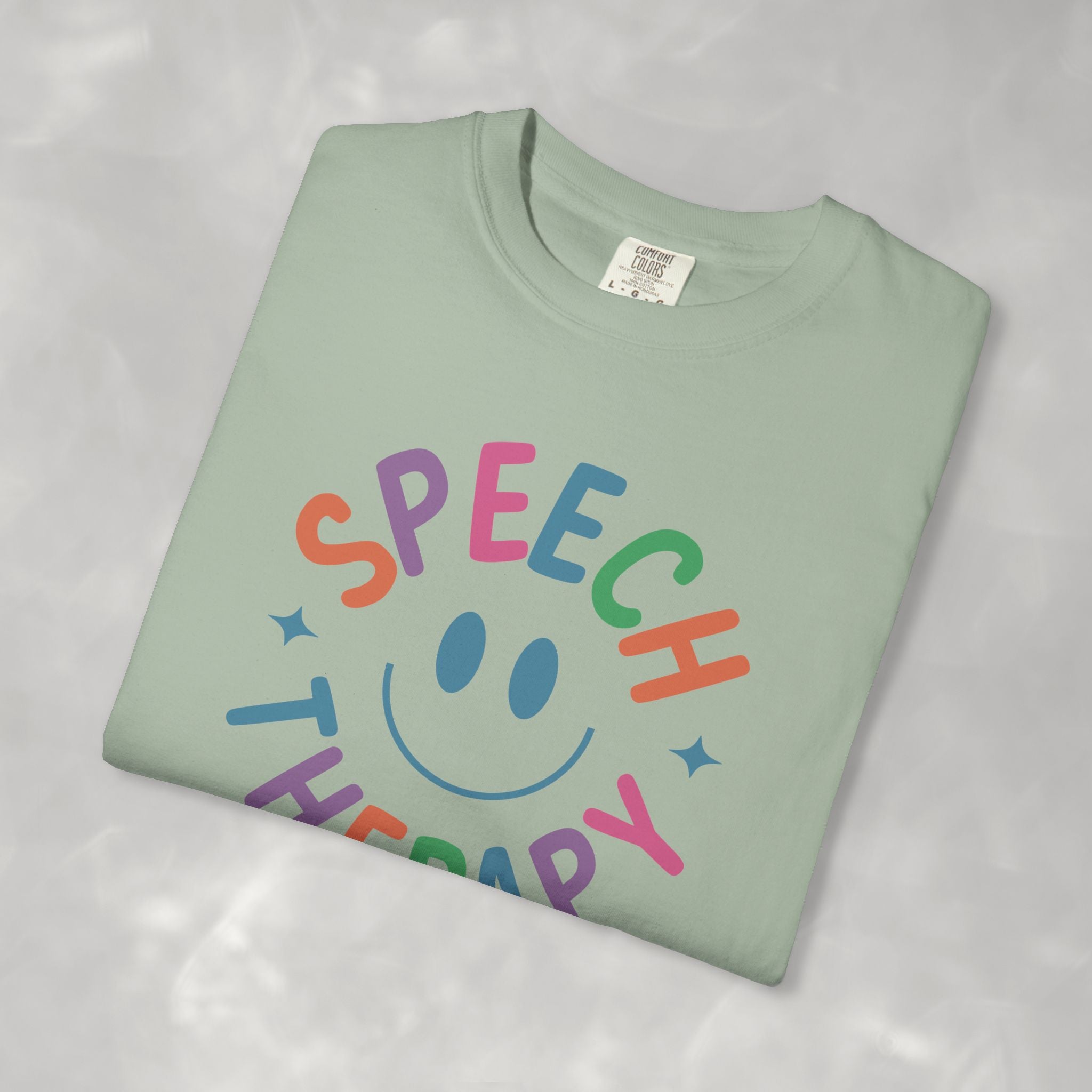 Speech Therapy, Cute Playful Smile, SLP, SLPA Comfort Colors Tee