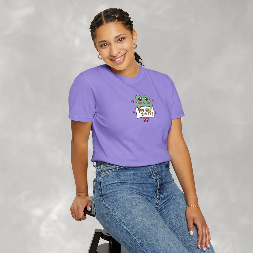 You Can Do It, Cute Motivational Frog Unisex Comfort Colors Tee for OT, PT, Speech Therapist