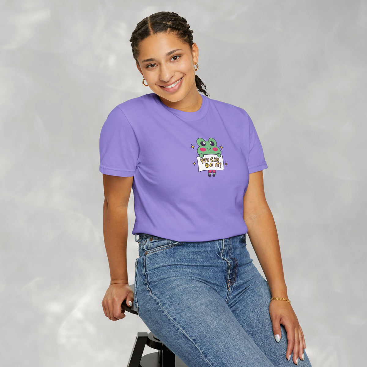You Can Do It, Cute Motivational Frog Unisex Comfort Colors Tee for OT, PT, Speech Therapist