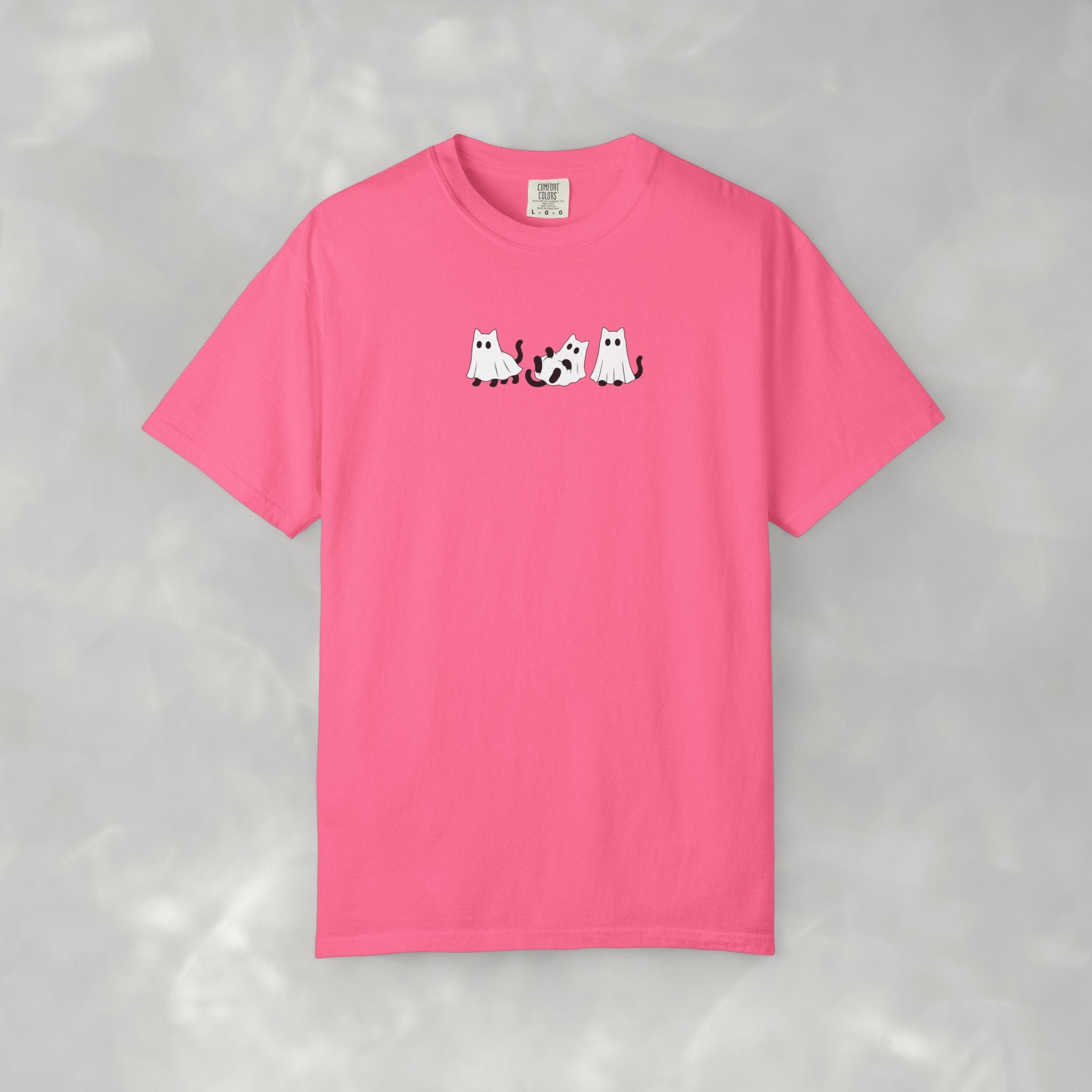 Cute Black Cat Ghosts, Haunted Kitties Halloween Comfort Colors Tee