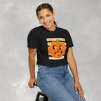 Happy Jack-O-Lantern, Striped Halloween Comfort Colors Unisex Garment-Dyed T-shirt