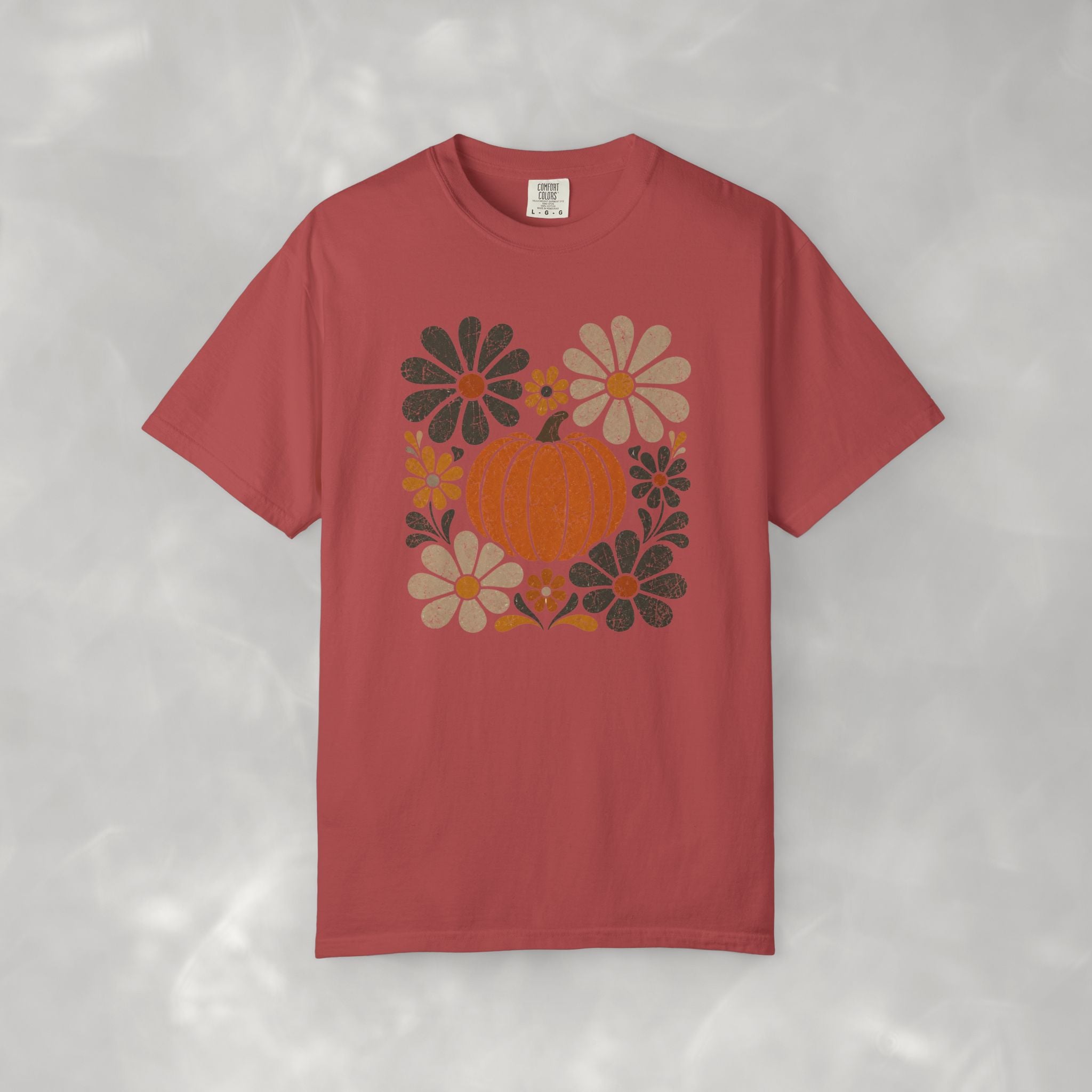 Retro Fall, Autumn Pumpkin Comfort Colors Tee