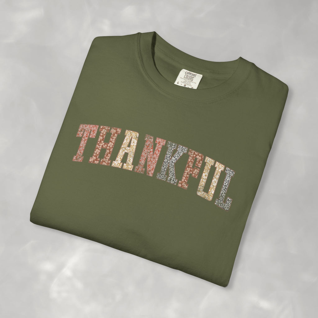 Boho Cute Thankful Comfort Colors Garment-Dyed T-shirt for Thanksgiving