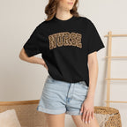 Leopard Print Varsity Nurse Comfort Colors Garment-Dyed T-shirt for RN, LPN, GN, Student Nurse