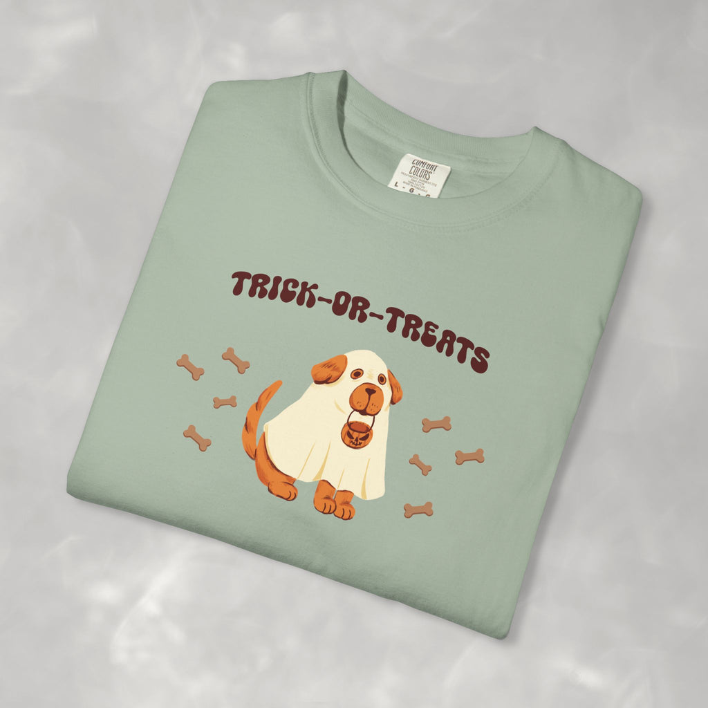 Trick-or-Treats Cute Funny Halloween Dog Lover Unisex Garment-Dyed T-shirt