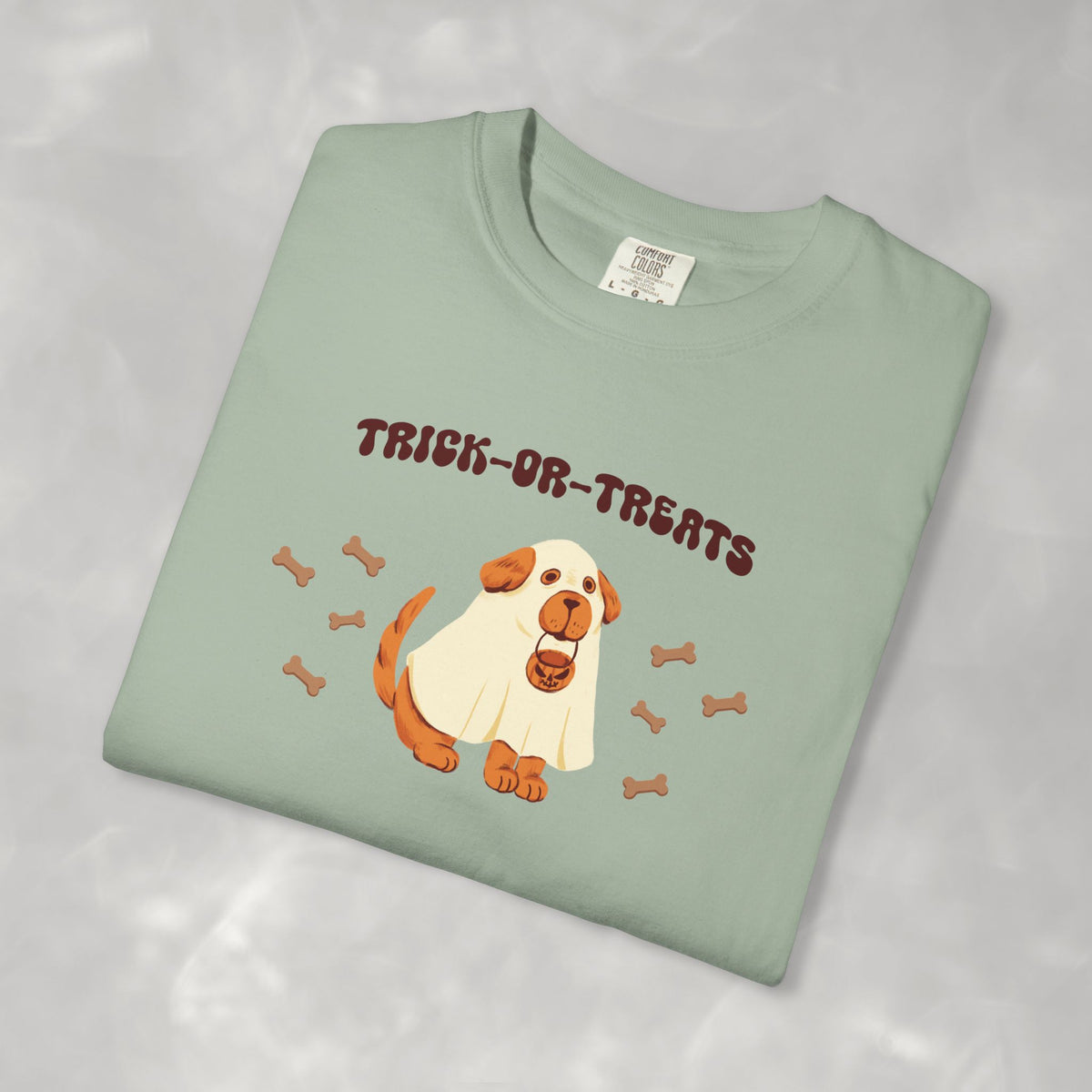 Trick-or-Treats Cute Funny Halloween Dog Lover Unisex Garment-Dyed T-shirt