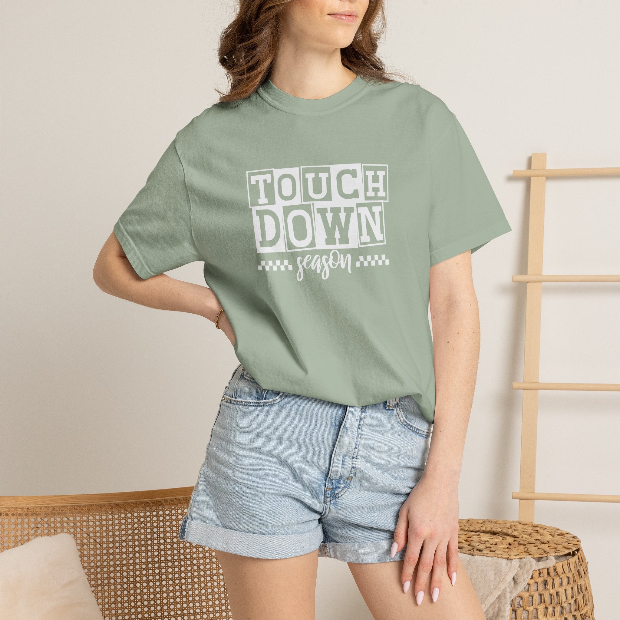 Touchdown Season, Preppy Football Comfort Colors Tee