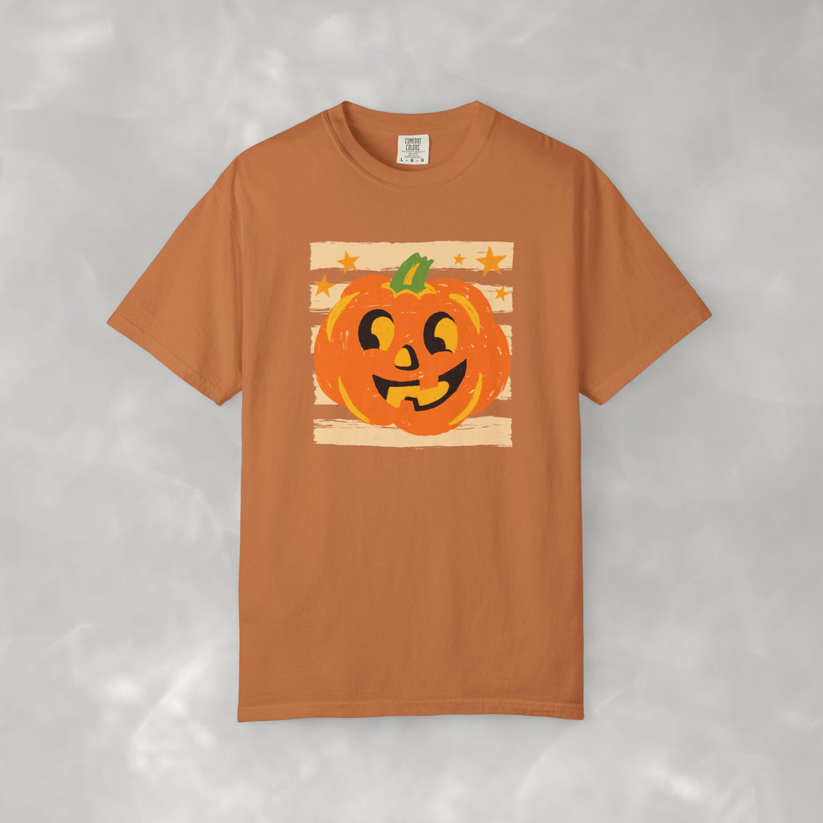 Happy Jack-O-Lantern, Striped Halloween Comfort Colors Unisex Garment-Dyed T-shirt