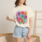 Boho Floral Stripes Comfort Colors Tee