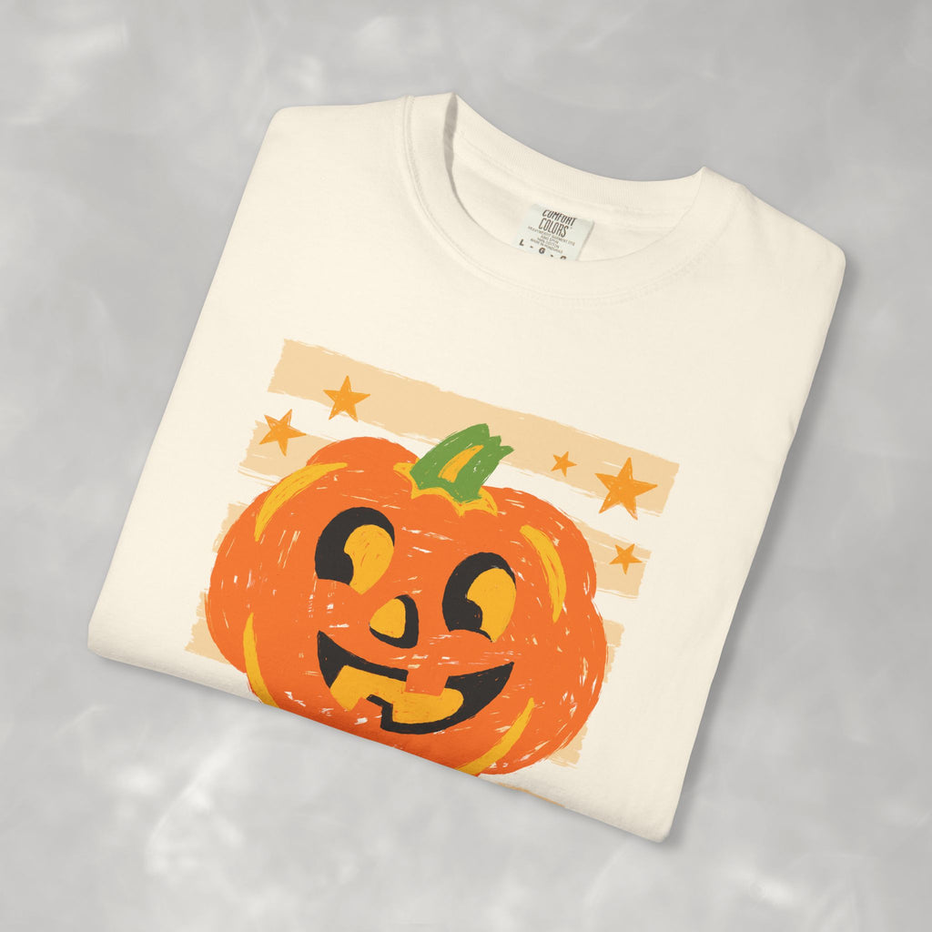 Happy Jack-O-Lantern, Striped Halloween Comfort Colors Unisex Garment-Dyed T-shirt