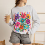 Boho Floral Striped Gildan Unisex Heavy Blend™ Crewneck Sweatshirt
