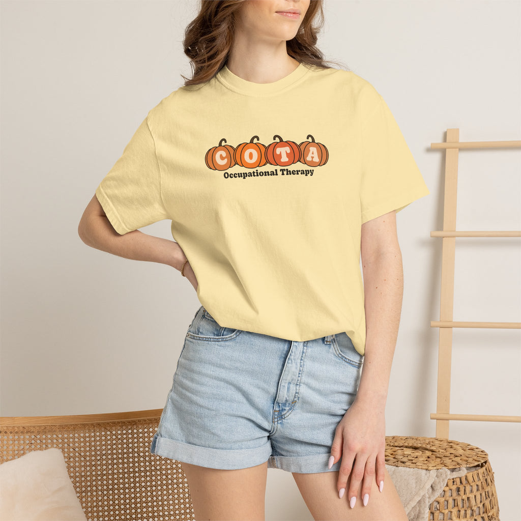 COTA Fall Pumpkins Comfort Colors Garment-Dyed T-shirt for Occupational Therapy Assistants