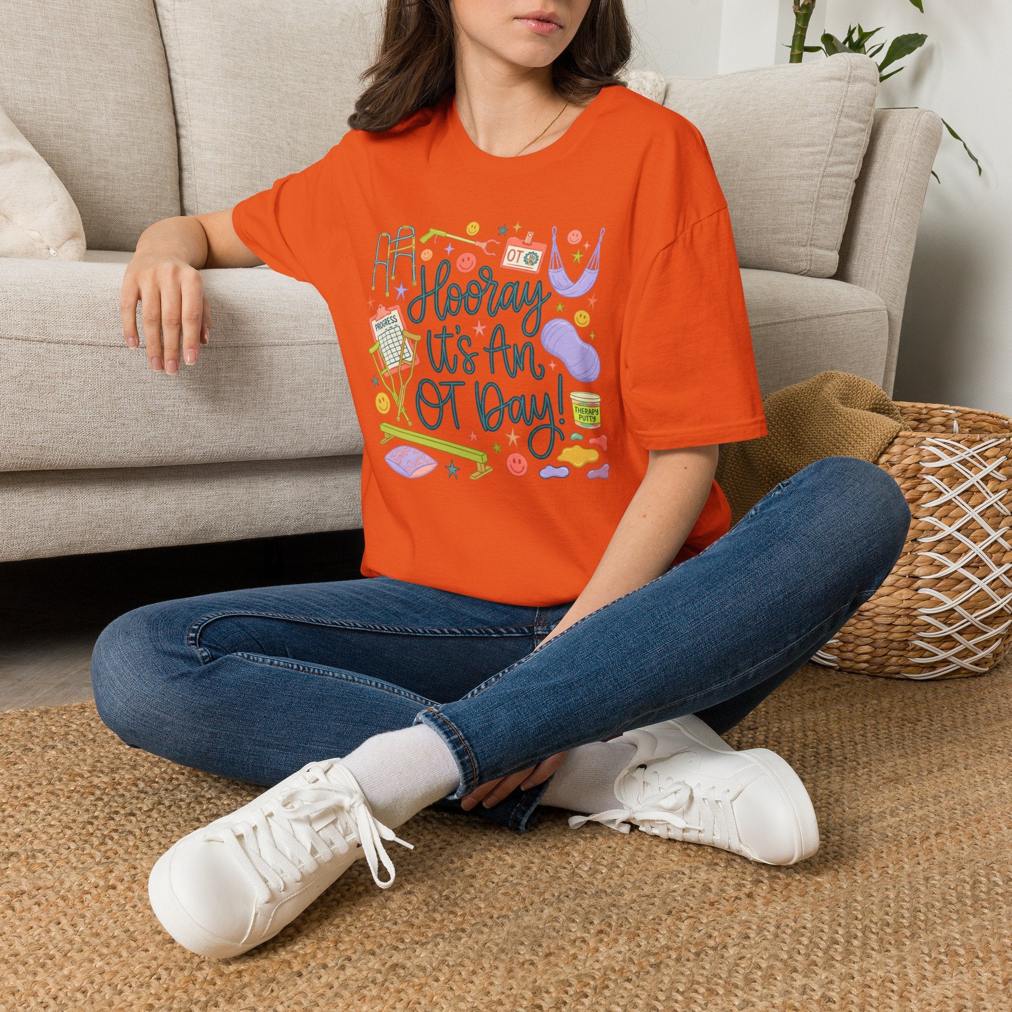 Hooray It's an OT Day, Cute, Playful, Pediatric Occupational Therapy, OTR, COTA Gildan Unisex Softstyle T-Shirt
