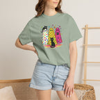 Preppy, Girly, Cute Halloween Ghosts with Cats, Comfort Colors Tee