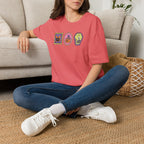 Cute Halloween Spooky Stamps with Cat, Jack-O-Lanter, Skeleton, Gildan Unisex Softstyle T-Shirt