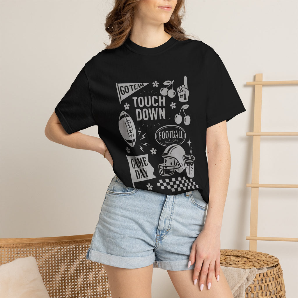 Football Preppy Game Day Comfort Colors Tee for Women