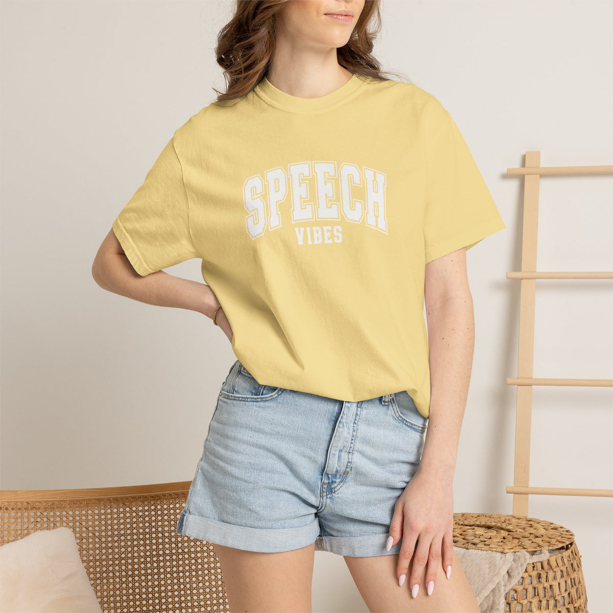 Speech Vibes, Unisex Comfort Colors Tee for SLP, SLPA, Speech Therapy