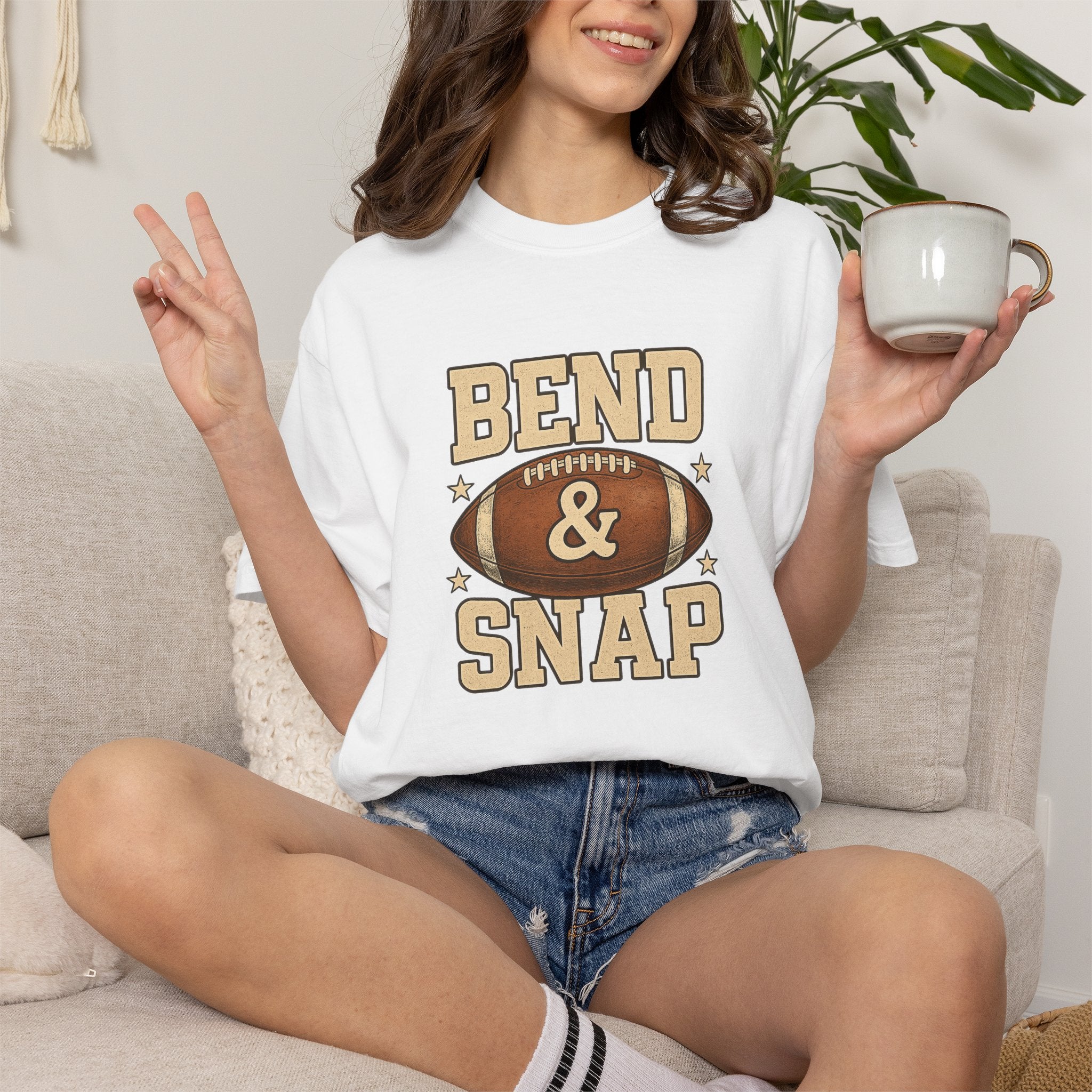 Funny Bend And Snap Football Comfort Colors Tee for Women