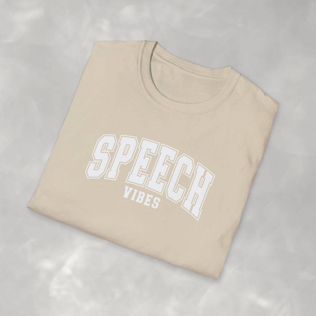 Speech Vibes Gildan Unisex Softstyle T-Shirt for SLP, SLPA, Speech Therapy