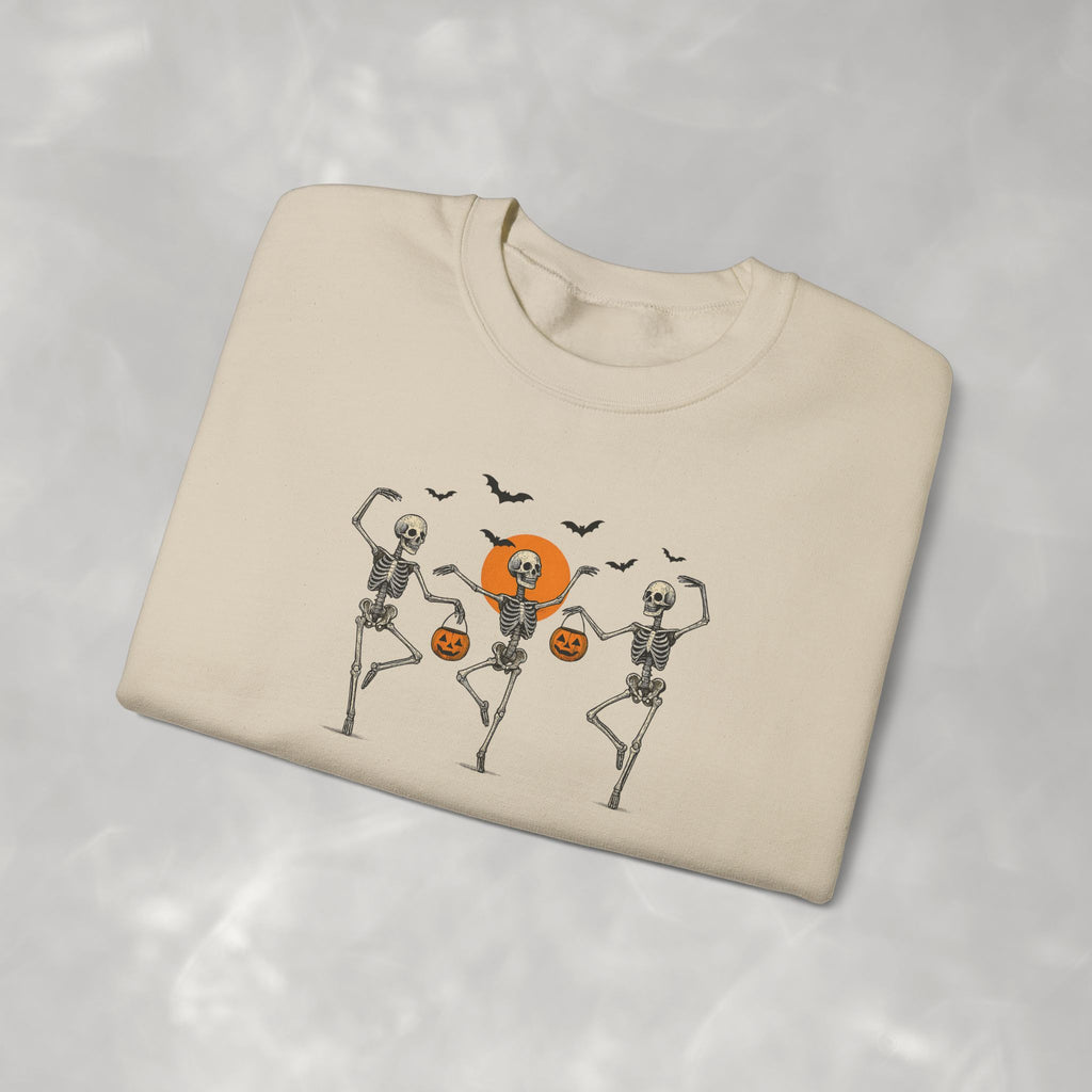 Dancing Skeletons, Cute Halloween Gildan Unisex Heavy Blend™ Crewneck Sweatshirt