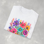 Boho Striped Flowers Gildan Softstyle T-Shirt