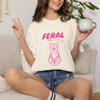 Feral But Cute, Funny, Cat Lover Comfort Colors Tee