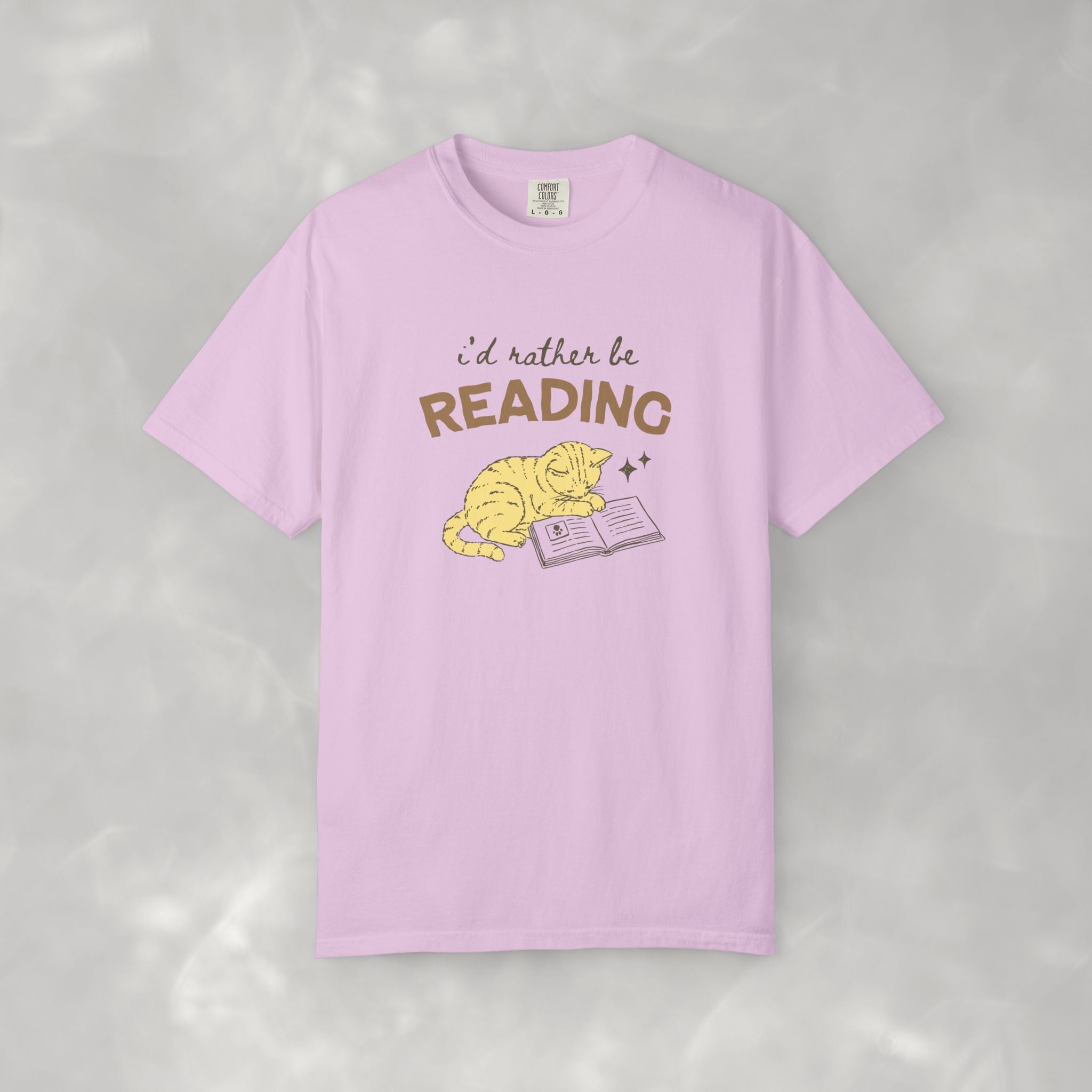 I'd Rather Be Reading, Cat Book Lover Comfort Colors Tee