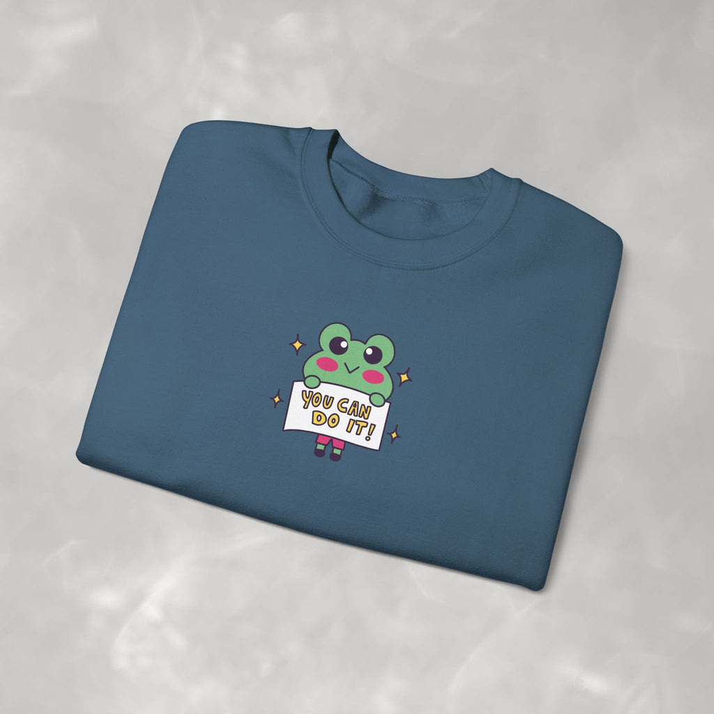 You Can Do It, Cute Motivational Frog Unisex Heavy Blend™ Crewneck Sweatshirt for OT, PT, Speech Therapist