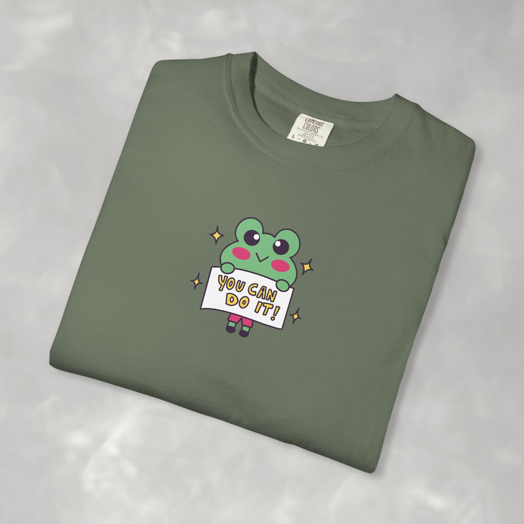 You Can Do It, Cute Motivational Frog Unisex Comfort Colors Tee for OT, PT, Speech Therapist