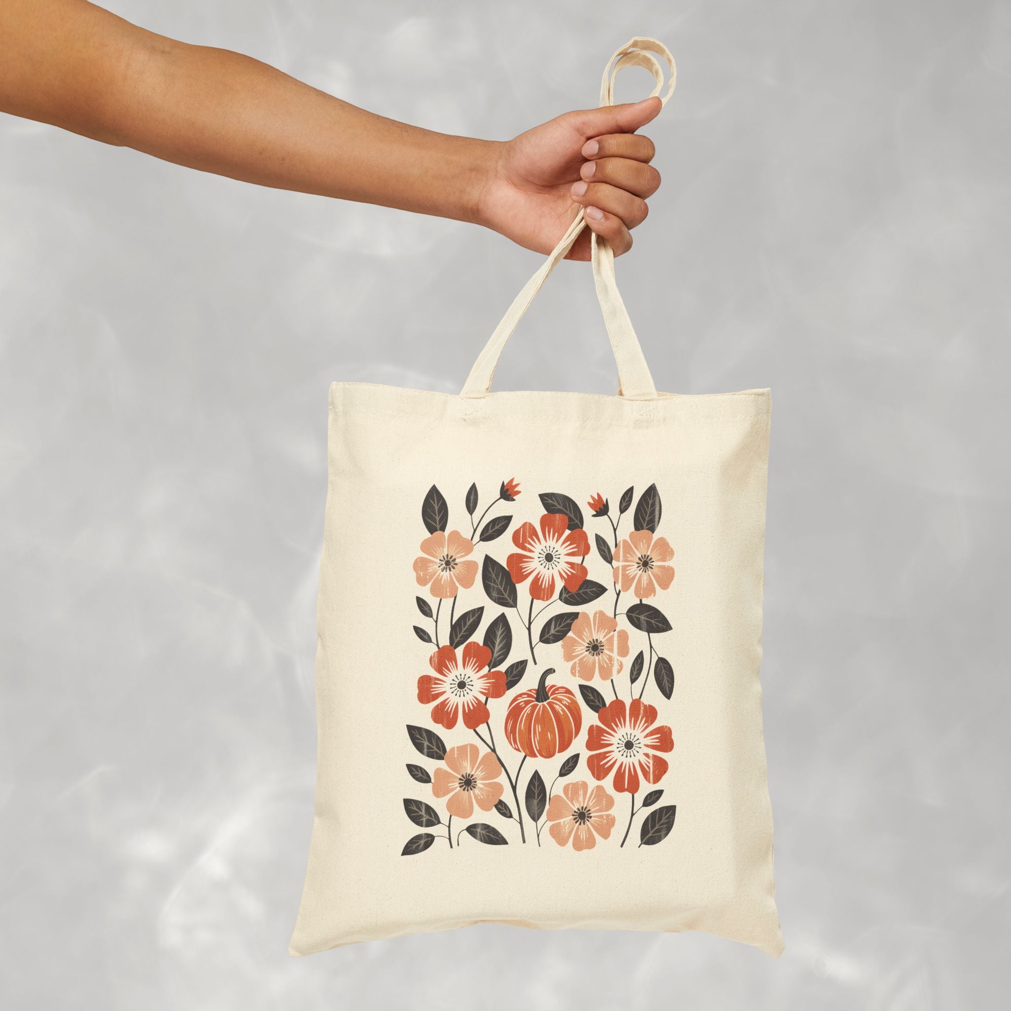 Vintage Autmn, Retro Fall Double-Sided Cotton Canvas Tote Bag