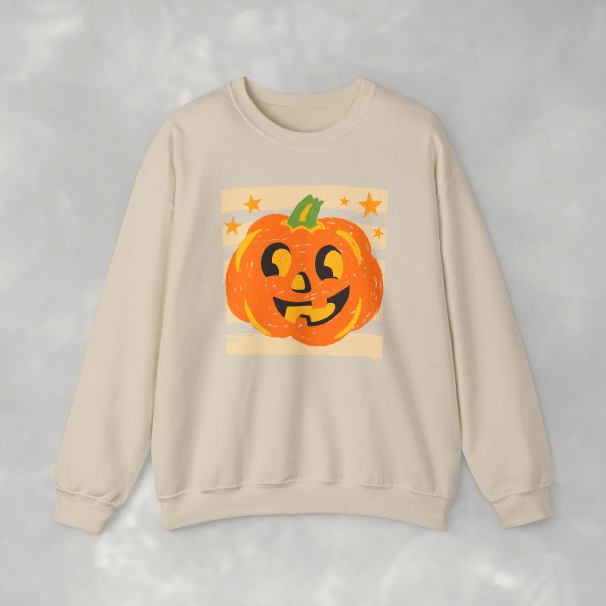 Happy Jack-O-Lantern, Striped Halloween Unisex Heavy Blend™ Crewneck Sweatshirt