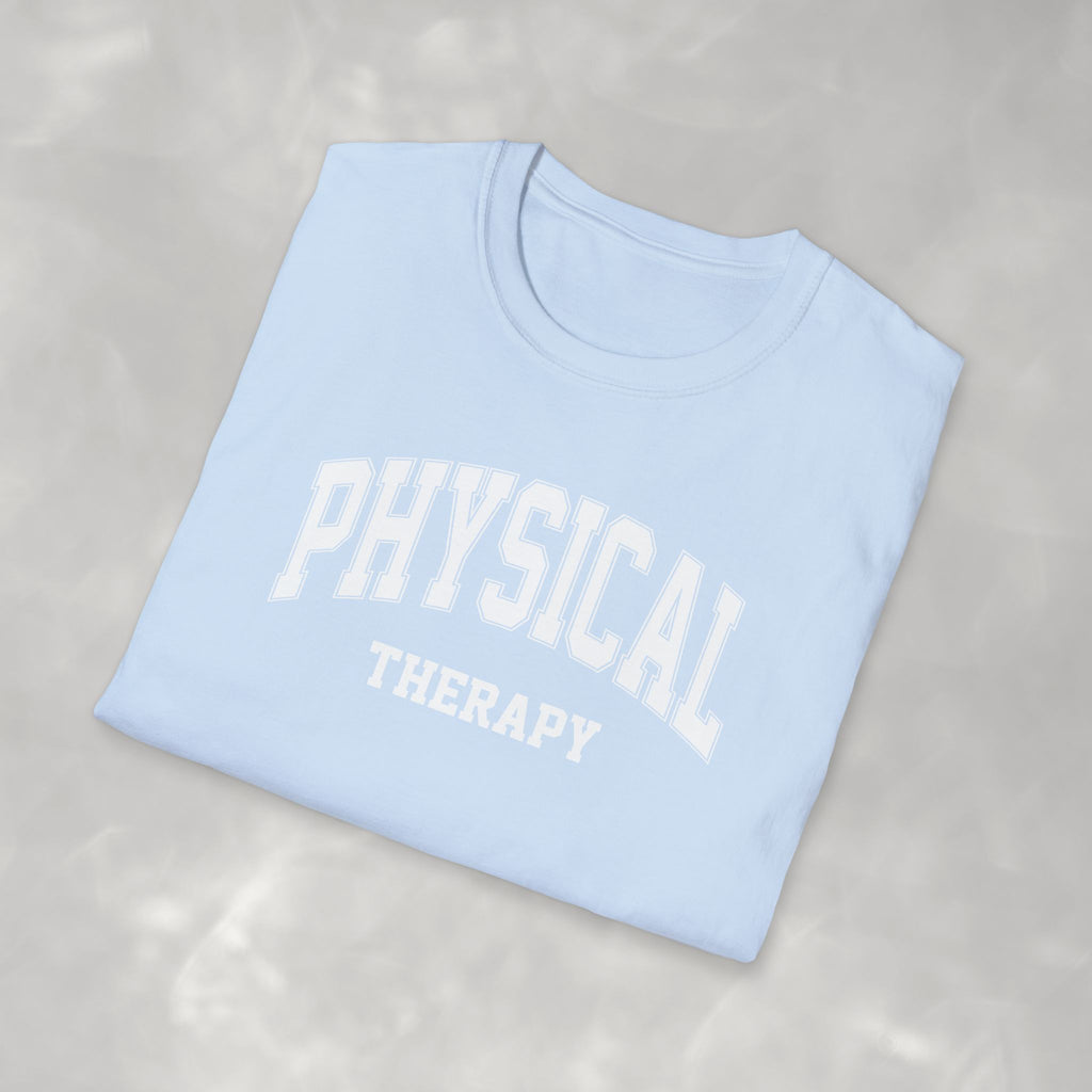 Physical Therapy, Therapist Varsity Style Gildan Unisex Softstyle T-Shirt