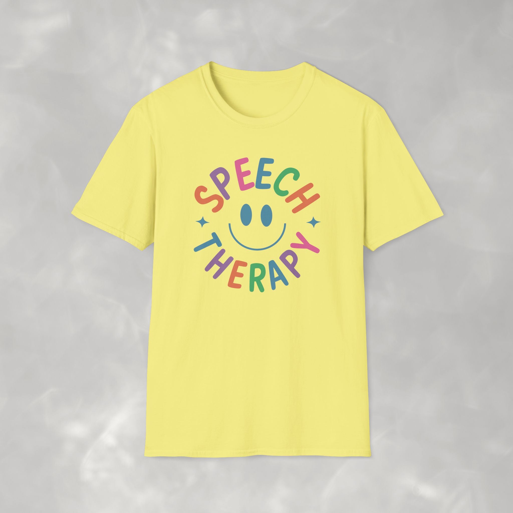 Speech Therapy, Cute Playful Smile, SLP, SLPA Gildan Unisex Softstyle T-Shirt