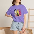 Preppy, Girly, Cute Halloween Ghosts with Cats, Comfort Colors Tee